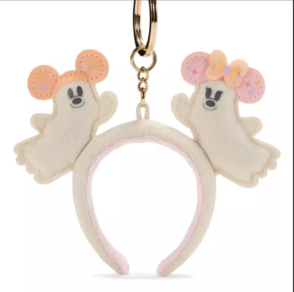 Disney Mickey Cutie Ghost Ear Plush Keychain Bag Charm - Pastel Mickey Ears